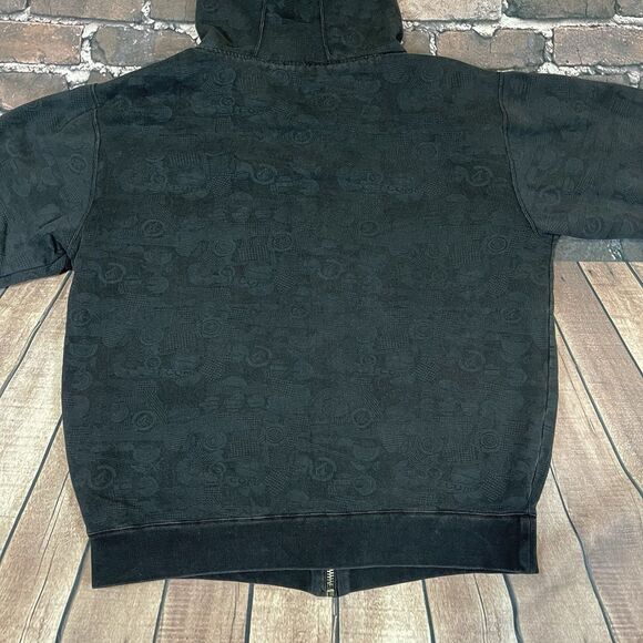 Vintage Y2K Volcom Full Zip Hoodie Men’s Medium Gray AOP Sherpa Lined Skater - Picture 14 of 15
